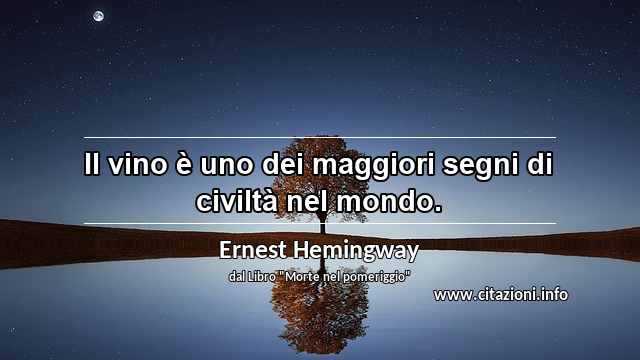 “Il vino è uno dei maggiori segni di civiltà nel mondo.”