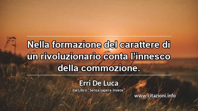 “Nella formazione del carattere di un rivoluzionario conta l’innesco della commozione.”