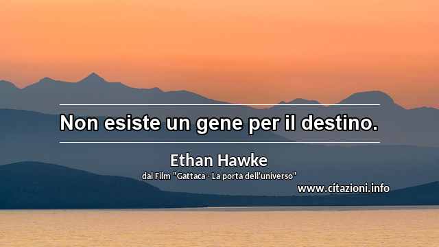 “Non esiste un gene per il destino.”