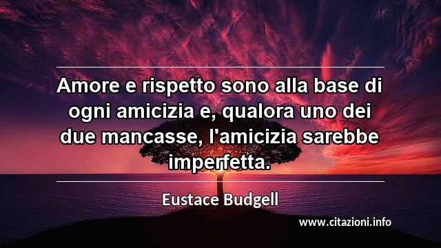 “Amore e rispetto sono alla base di ogni amicizia e, qualora uno dei due mancasse, l'amicizia sarebbe imperfetta.”