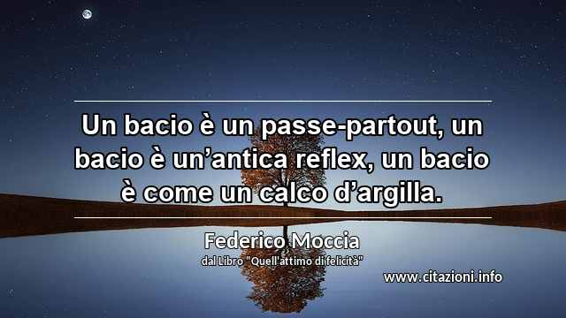 “Un bacio è un passe-partout, un bacio è un’antica reflex, un bacio è come un calco d’argilla.”