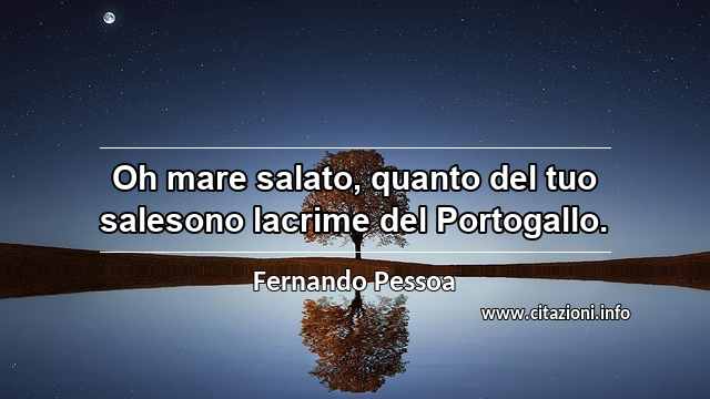 “Oh mare salato, quanto del tuo salesono lacrime del Portogallo.”