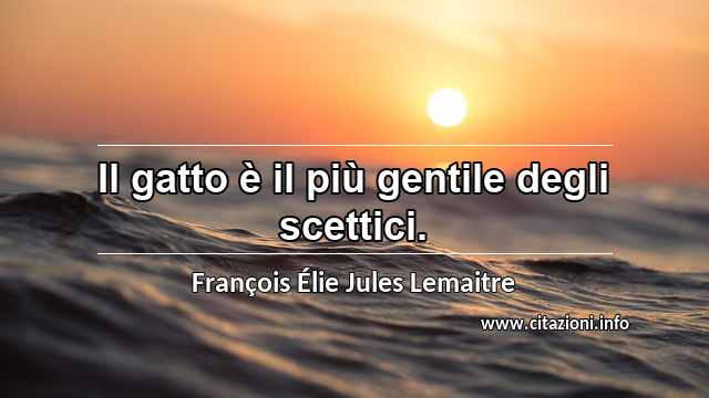“Il gatto è il più gentile degli scettici.”