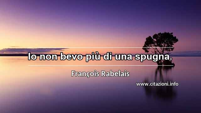 “Io non bevo più di una spugna.”
