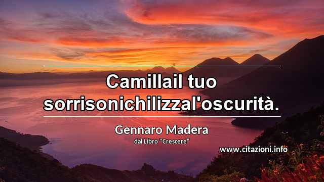 “Camillail tuo sorrisonichilizzal'oscurità.”