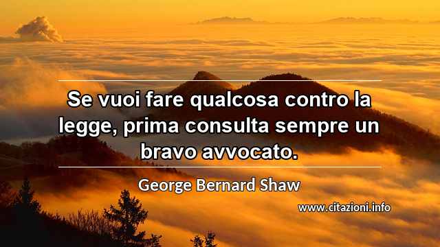 “Se vuoi fare qualcosa contro la legge, prima consulta sempre un bravo avvocato.”