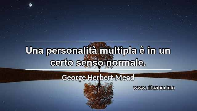 “Una personalità multipla è in un certo senso normale.”