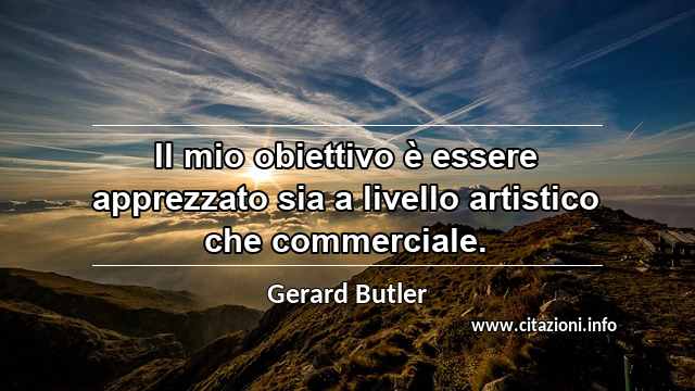 “Il mio obiettivo è essere apprezzato sia a livello artistico che commerciale.”