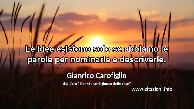 “Le idee esistono solo se abbiamo le parole per nominarle e descriverle.”
