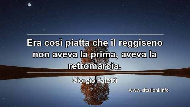 “Era così piatta che il reggiseno non aveva la prima, aveva la retromarcia.”