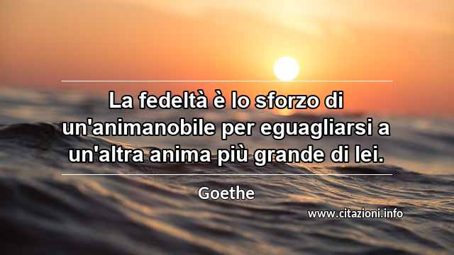 “La fedeltà è lo sforzo di un'animanobile per eguagliarsi a un'altra anima più grande di lei.”