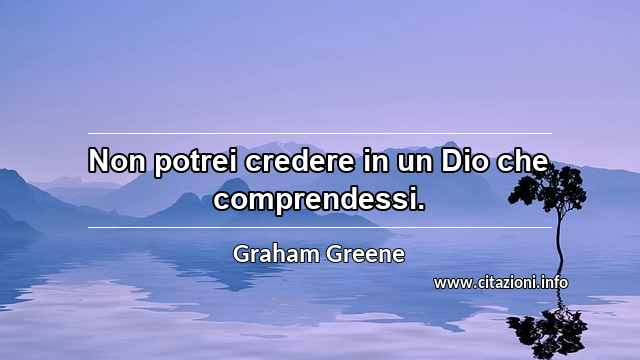 “Non potrei credere in un Dio che comprendessi.”