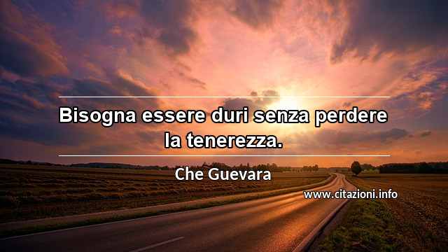 “Bisogna essere duri senza perdere la tenerezza.”