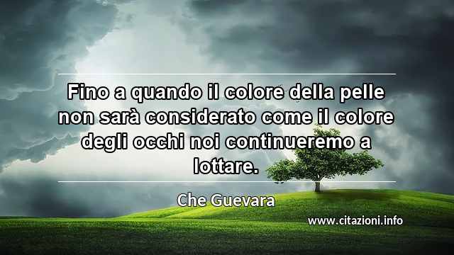 “Fino a quando il colore della pelle non sarà considerato come il colore degli occhi noi continueremo a lottare.”