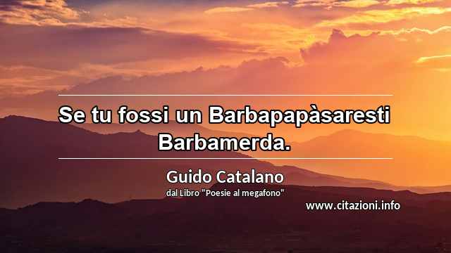 “Se tu fossi un Barbapapàsaresti Barbamerda.”