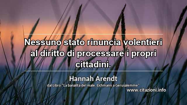 “Nessuno stato rinuncia volentieri al diritto di processare i propri cittadini.”