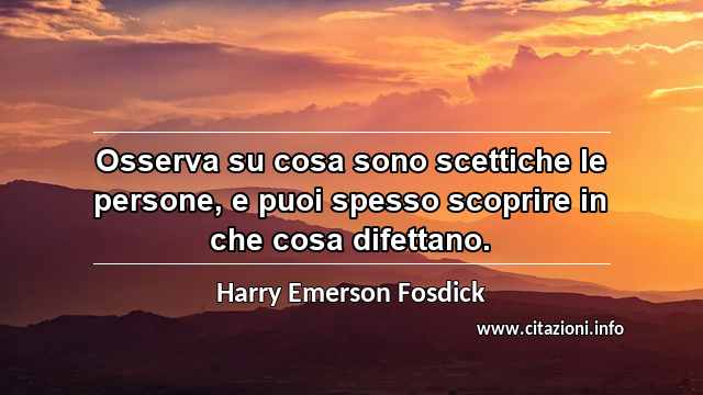 “Osserva su cosa sono scettiche le persone, e puoi spesso scoprire in che cosa difettano.”