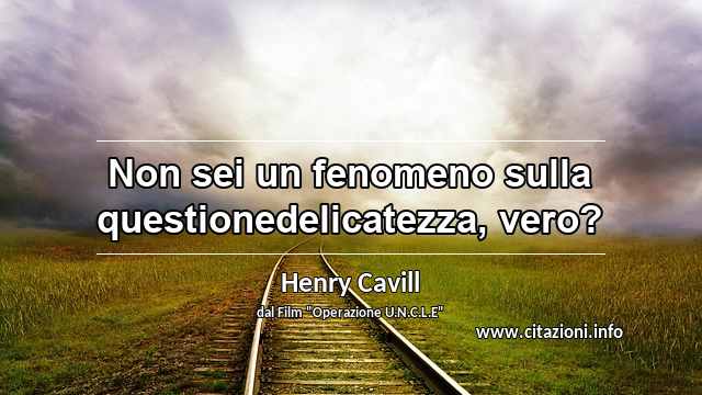 “Non sei un fenomeno sulla questionedelicatezza, vero?”