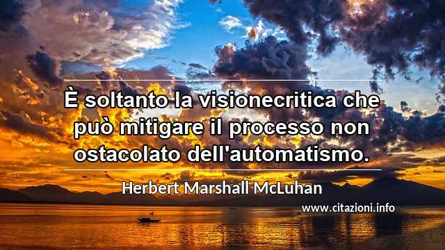 “È soltanto la visionecritica che può mitigare il processo non ostacolato dell'automatismo.”