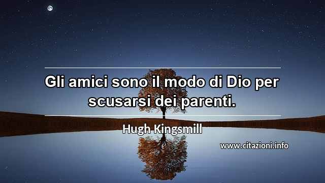 “Gli amici sono il modo di Dio per scusarsi dei parenti.”