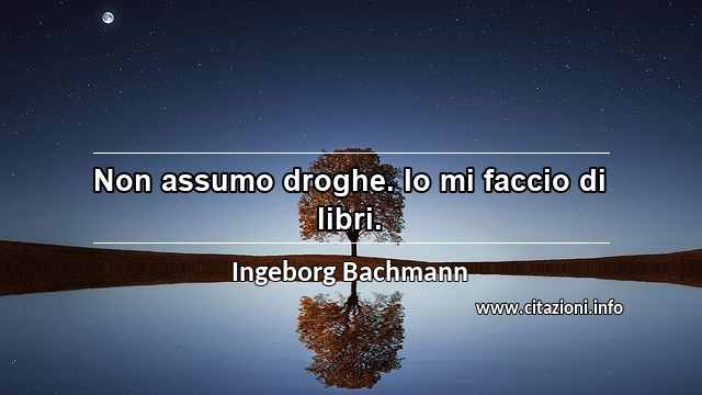 “Non assumo droghe. Io mi faccio di libri.”