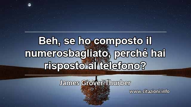 “Beh, se ho composto il numerosbagliato, perché hai risposto al telefono?”