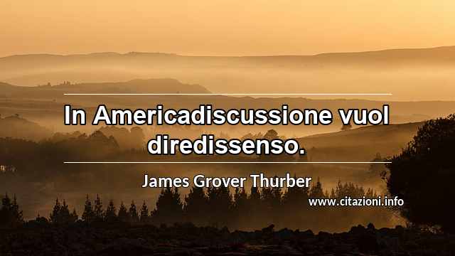 “In Americadiscussione vuol diredissenso.”