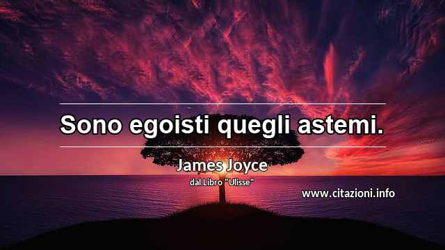 “Sono egoisti quegli astemi.”