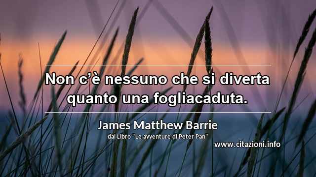 “Non c’è nessuno che si diverta quanto una fogliacaduta.”