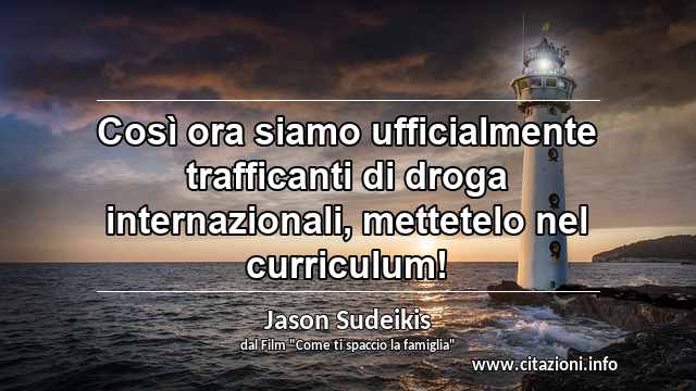 “Così ora siamo ufficialmente trafficanti di droga internazionali, mettetelo nel curriculum!”