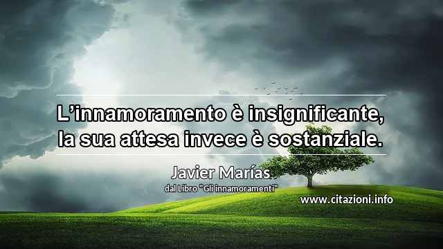 “L’innamoramento è insignificante, la sua attesa invece è sostanziale.”