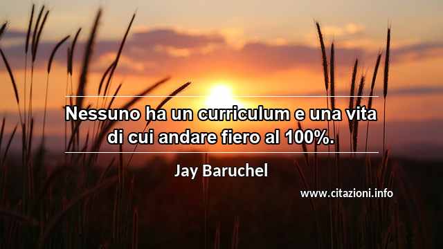 “Nessuno ha un curriculum e una vita di cui andare fiero al 100%.”