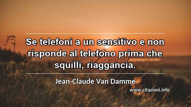 “Se telefoni a un sensitivo e non risponde al telefono prima che squilli, riaggancia.”