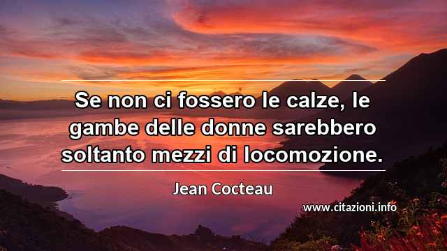“Se non ci fossero le calze, le gambe delle donne sarebbero soltanto mezzi di locomozione.”