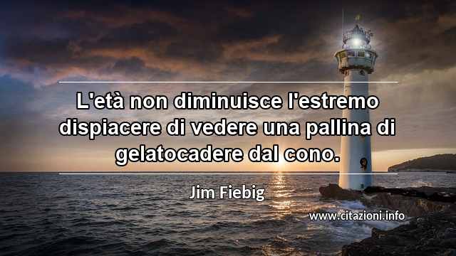 “L'età non diminuisce l'estremo dispiacere di vedere una pallina di gelatocadere dal cono.”