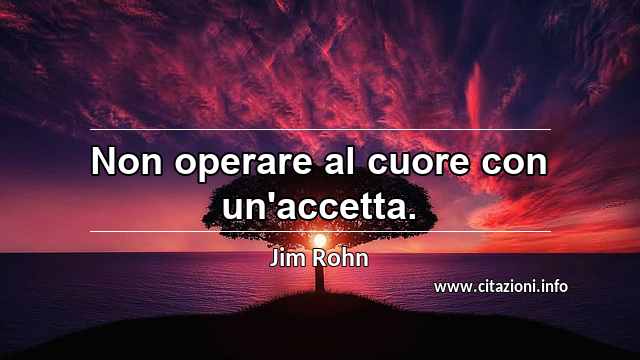 “Non operare al cuore con un'accetta.”