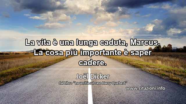 “La vita è una lunga caduta, Marcus. La cosa più importante è saper cadere.”