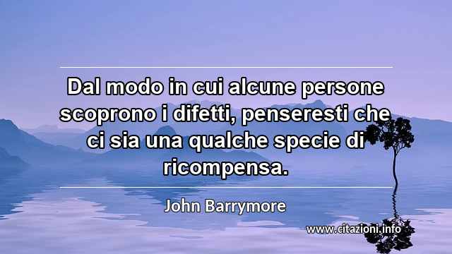 “Dal modo in cui alcune persone scoprono i difetti, penseresti che ci sia una qualche specie di ricompensa.”