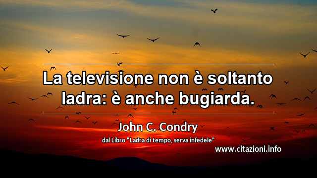 “La televisione non è soltanto ladra: è anche bugiarda.”