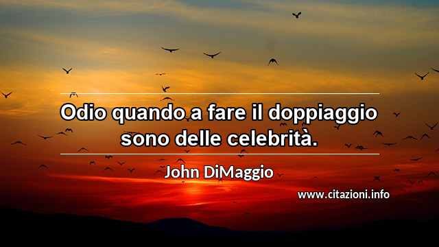 “Odio quando a fare il doppiaggio sono delle celebrità.”