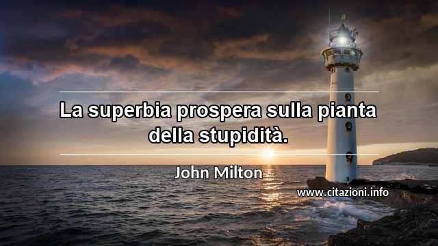“La superbia prospera sulla pianta della stupidità.”