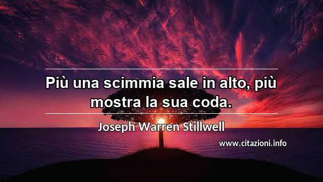 “Più una scimmia sale in alto, più mostra la sua coda.”