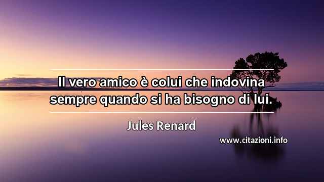 “Il vero amico è colui che indovina sempre quando si ha bisogno di lui.”