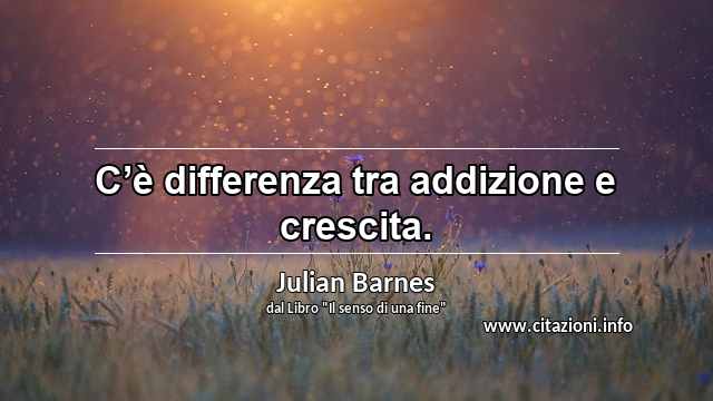 “C’è differenza tra addizione e crescita.”