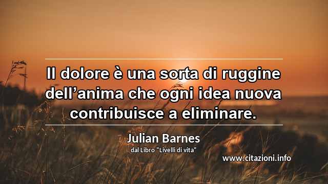 “Il dolore è una sorta di ruggine dell’anima che ogni idea nuova contribuisce a eliminare.”