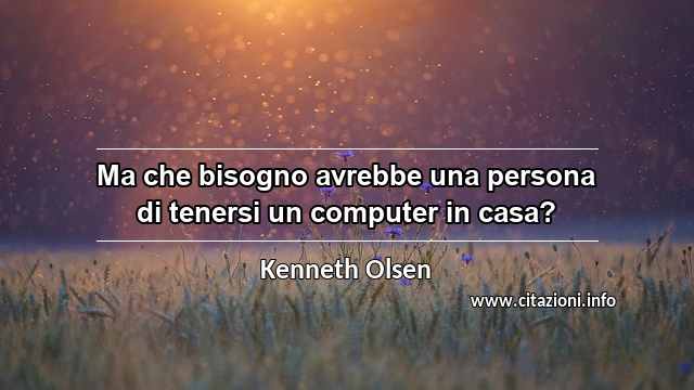 “Ma che bisogno avrebbe una persona di tenersi un computer in casa?”