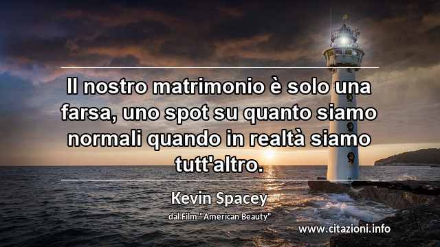 “Il nostro matrimonio è solo una farsa, uno spot su quanto siamo normali quando in realtà siamo tutt'altro.”