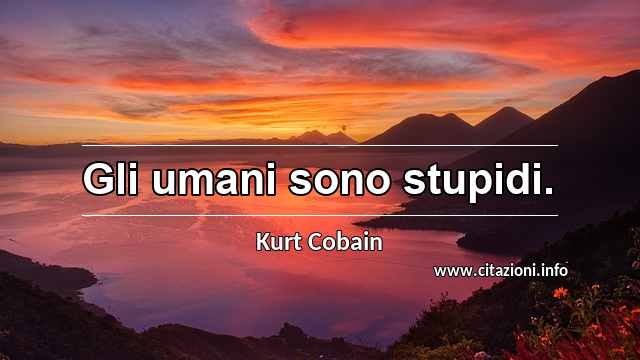“Gli umani sono stupidi.”