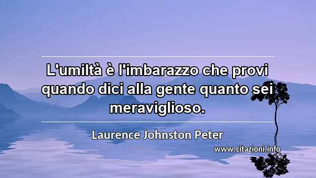 “L'umiltà è l'imbarazzo che provi quando dici alla gente quanto sei meraviglioso.”
