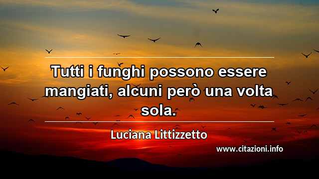 “Tutti i funghi possono essere mangiati, alcuni però una volta sola.”